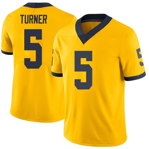 DJ Turner Michigan Wolverines Men's NCAA #5 Maize Limited Brand Jordan College Stitched Football Jersey JBL8154MP